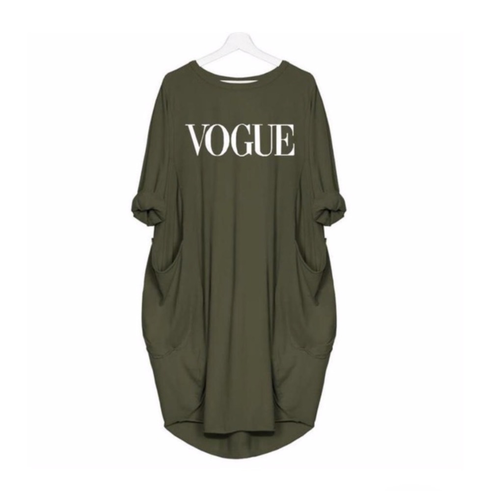 Olive green vogue mini dress